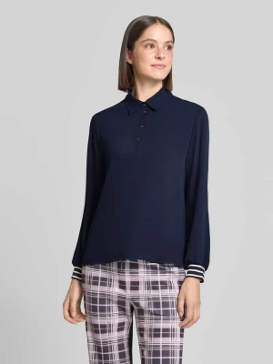 koszulka polo o kroju regular fit z elastycznymi wykończeniami rękawów Marc Cain Granatowy