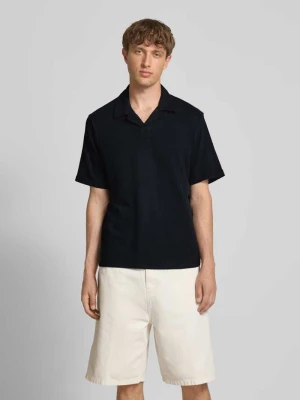 Koszulka polo o kroju regular fit z fakturą seersucker model ‘MALES’ Only & Sons Czarny