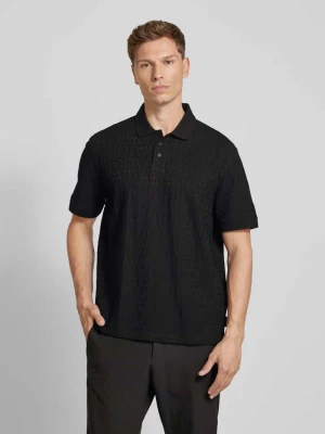 Koszulka polo o kroju regular fit z fakturowanym wzorem Armani Exchange