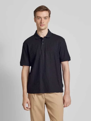 Koszulka polo o kroju regular fit z fakturowanym wzorem Armani Exchange