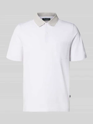 koszulka polo o kroju regular fit z fakturowanym wzorem i brustaszą maerz muenchen