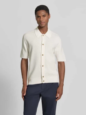 Koszulka polo o kroju regular fit z fakturowanym wzorem model 'ARAAWEN' Tiger Of Sweden