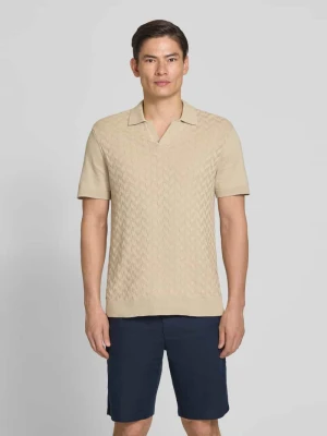 koszulka polo o kroju regular fit z fakturowanym wzorem model 'DYRVIK' casual friday