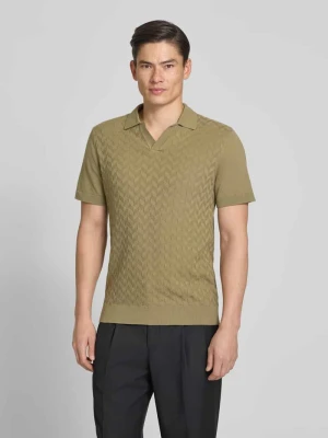 koszulka polo o kroju regular fit z fakturowanym wzorem model 'DYRVIK' casual friday