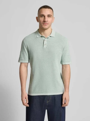 koszulka polo o kroju regular fit z fakturowanym wzorem model 'GEORGE' jack & jones
