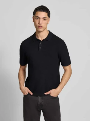 koszulka polo o kroju regular fit z fakturowanym wzorem model 'GEORGE' jack & jones