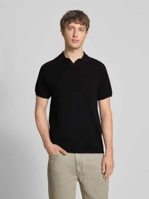 koszulka polo o kroju regular fit z fakturowanym wzorem model 'HILL' jack & jones