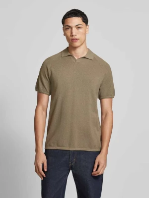 koszulka polo o kroju regular fit z fakturowanym wzorem model 'HILL' jack & jones