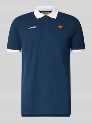 Koszulka polo o kroju regular fit z haftami z logo Ellesse Ciemnoniebieski