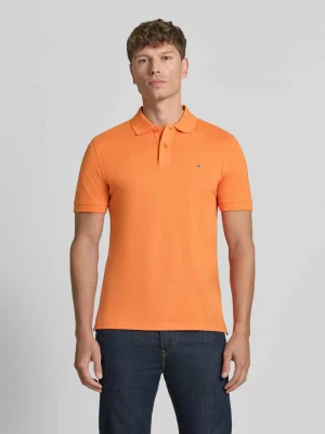 koszulka polo o kroju regular fit z haftem Christian Berg Pomarańczowy