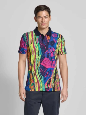 Koszulka polo o kroju regular fit z krótką listwą guzikową carlo colucci