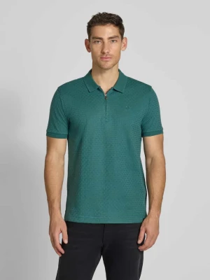 koszulka polo o kroju regular fit z krótkim zamkiem błyskawicznym Lerros