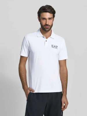 Koszulka polo o kroju regular fit z logo EA7 Emporio Armani
