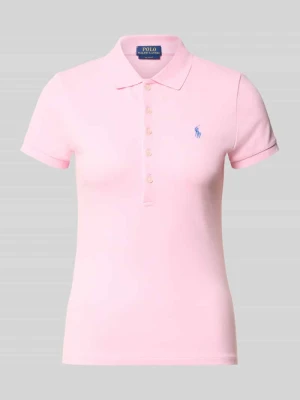 koszulka polo o kroju regular fit z mieszanka bawełny model 'JULIE' Polo Ralph Lauren Mocnoróżowy