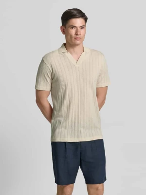 koszulka polo o kroju regular fit z mieszanka bawełny model 'TRAVIS' Selected Homme Beżowy