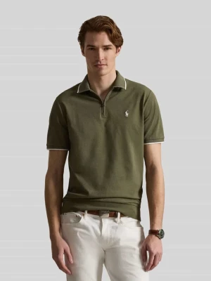 Koszulka polo o kroju regular fit z mieszanka bawełny z zamkiem błyskawicznym Polo Ralph Lauren