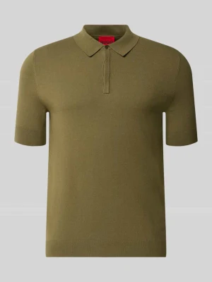 koszulka polo o kroju regular fit z mieszanka wiskozy model 'San Peter-CV' Hugo Oliwkowy