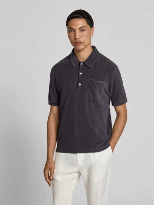 koszulka polo o kroju regular fit z mieszanki bawełny Closed Antracytowy
