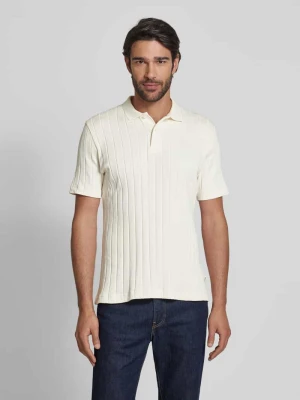 Koszulka polo o kroju regular fit z mieszanki bawełny i dżerseju z szeroką prążkowaną fakturą Marc O'Polo