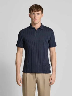 Koszulka polo o kroju regular fit z mieszanki bawełny i dżerseju z szeroką prążkowaną fakturą Marc O'Polo