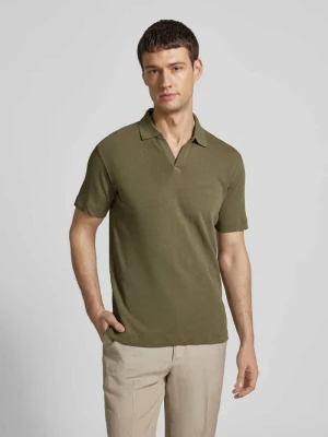 Koszulka polo o kroju regular fit z mieszanki bawełny i lnu Marc O'Polo