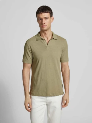 Koszulka polo o kroju regular fit z mieszanki bawełny i lnu Marc O'Polo