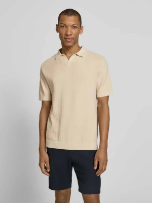 koszulka polo o kroju regular fit z mieszanki bawełny i lnu model 'MATTIS' Selected Homme