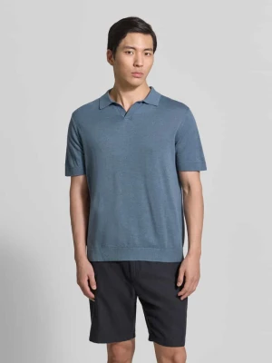 koszulka polo o kroju regular fit z mieszanki bawełny i lnu model 'MATTIS' Selected Homme