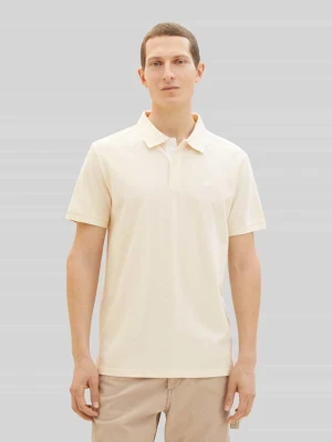 koszulka polo o kroju regular fit z mieszanki bawełny i wiskozy Tom Tailor Beżowy