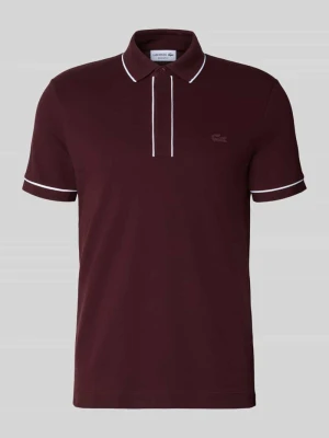 Koszulka polo o kroju regular fit z mieszanki bawełny Lacoste Ciemnoczerwony