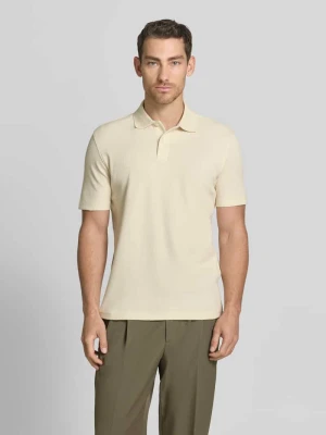 koszulka polo o kroju regular fit z mieszanki bawełny model 'BLAZE' Selected Złamany biały