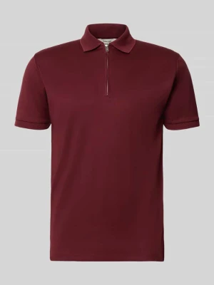 koszulka polo o kroju regular fit z mieszanki bawełny model 'FAVE' Selected Homme Bordowy