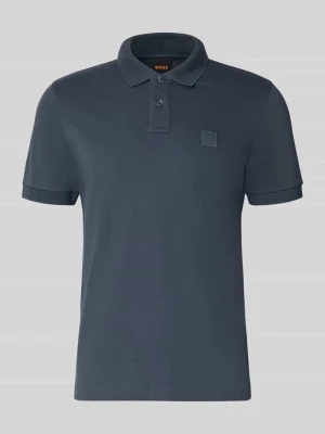 koszulka polo o kroju regular fit z mieszanki bawełny model 'Passenger' Boss Granatowy