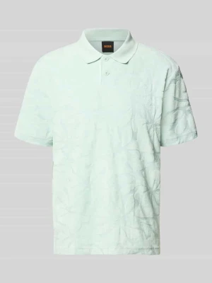 koszulka polo o kroju regular fit z mieszanki bawełny model 'PE_FLOWER' Boss Orange