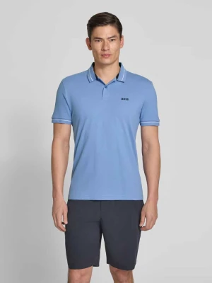 koszulka polo o kroju regular fit z mieszanki bawełny model 'PL_Member' Boss Niebieski
