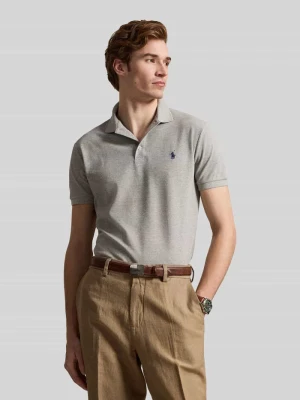 Koszulka polo o kroju regular fit z mieszanki bawełny Polo Ralph Lauren Jasnoszary melanż