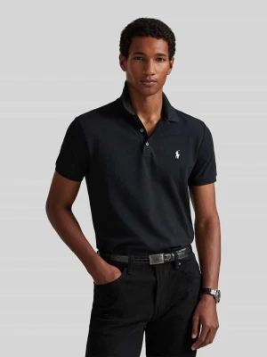 Koszulka polo o kroju regular fit z mieszanki bawełny Polo Ralph Lauren Czarny