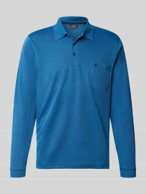 koszulka polo o kroju regular fit z mieszanki bawełny RAGMAN Niebieski