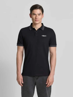 Koszulka polo o kroju regular fit z mieszanki bawełny s.Oliver Czarny