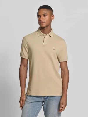 Koszulka polo o kroju regular fit z mieszanki bawełny Tommy Hilfiger Beżowy