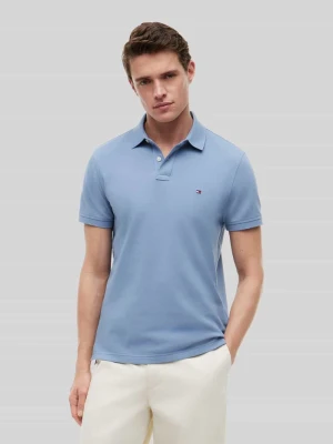 Koszulka polo o kroju regular fit z mieszanki bawełny Tommy Hilfiger Jasnoniebieski