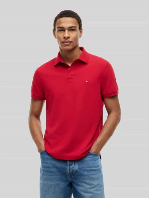 Koszulka polo o kroju regular fit z mieszanki bawełny Tommy Hilfiger Czerwony