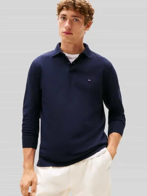 koszulka polo o kroju regular fit z mieszanki bawełny Tommy Hilfiger Granatowy