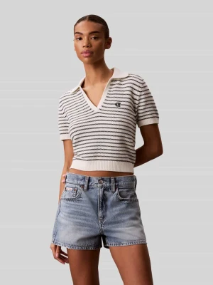 Koszulka polo o kroju regular fit z mieszanki bawełny w imitacji dzianiny Calvin Klein Jeans
