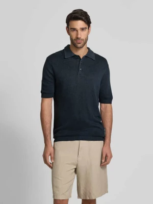 Koszulka polo o kroju regular fit z mieszanki lnu i bawełny Marc O'Polo