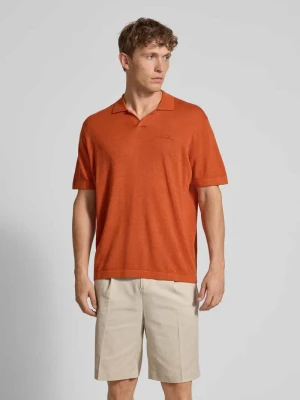 Koszulka polo o kroju regular fit z mieszanki lnu i bawełny model ‘Emmanuel’ Les Deux