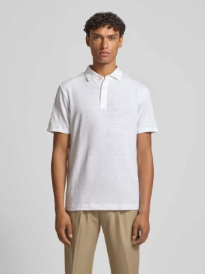 Koszulka polo o kroju regular fit z mieszanki lnu i elastanu OLYMP Level Five