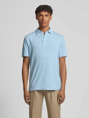Koszulka polo o kroju regular fit z mieszanki lnu i elastanu OLYMP Level Five