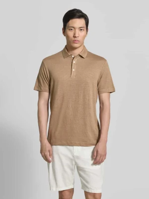 Koszulka polo o kroju regular fit z mieszanki lnu i elastanu OLYMP Level Five