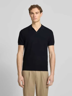 Koszulka polo o kroju regular fit z mieszanki lyocellu z dodatkiem jedwabiu Profuomo